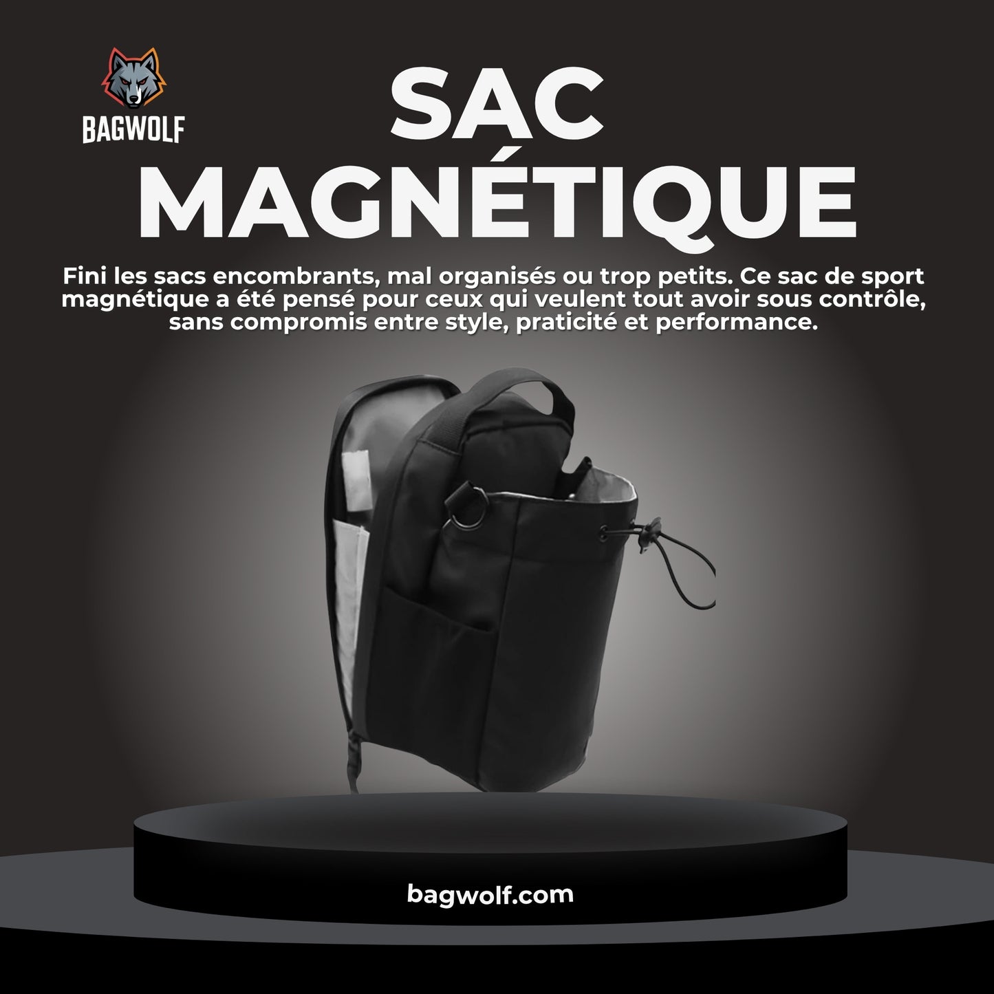 Sac de sport magnétique